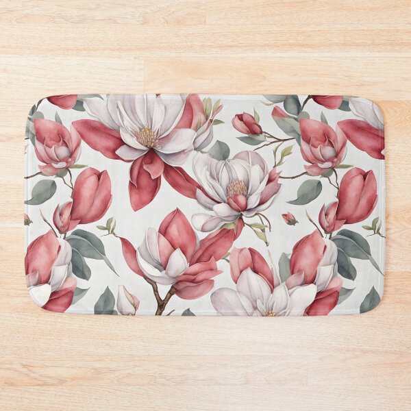Item preview, Cheerful Watercolor Red Magnolias Flowers Floral Patterns designed and sold by Wonder Of Light.