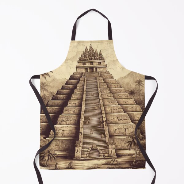 Item preview, Aztec Pyramid Temple, Vintage Retro Illustration designed and sold by tonyram4219.