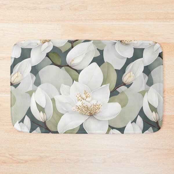 Item preview, Cheerful Watercolor White Magnolias Flowers Floral Patterns designed and sold by Wonder Of Light.