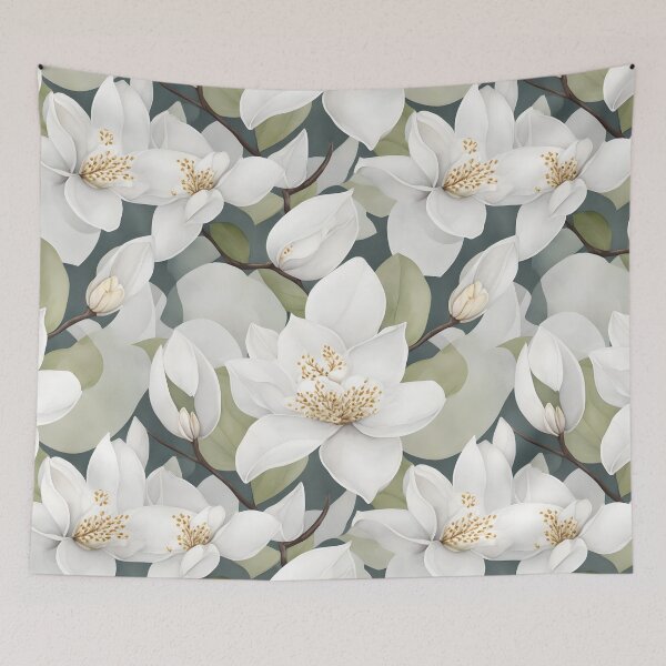 Item preview, Cheerful Watercolor White Magnolias Flowers Floral Patterns designed and sold by Wonder Of Light.