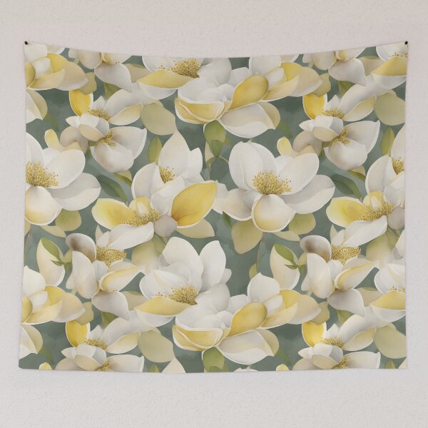 Item preview, Cheerful Watercolor Yellow Magnolias Flowers Floral Patterns designed and sold by Wonder Of Light.