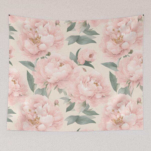 Item preview, Cheerful Watercolor Blush Pink Peonies Flowers Floral Patterns designed and sold by Wonder Of Light.