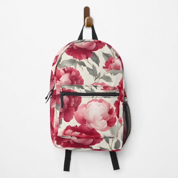 Item preview, Cheerful Watercolor Deep Red Peonies Flowers Floral Patterns designed and sold by Wonder Of Light.