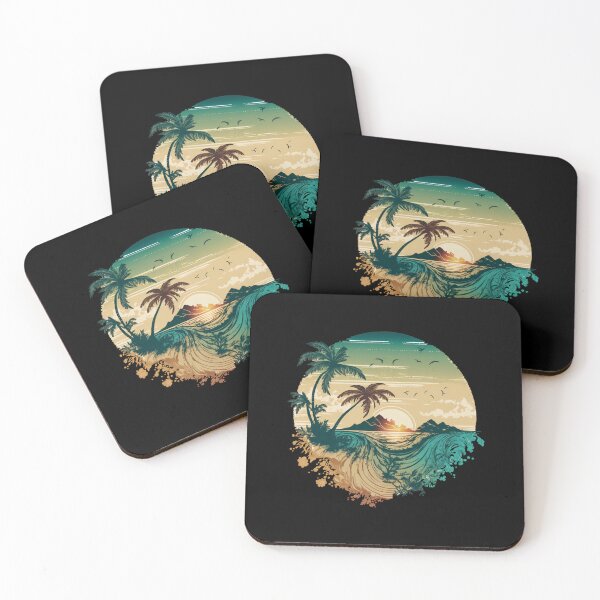 Item preview, Tropical beach with palm trees designed and sold by MagicWardrobe.