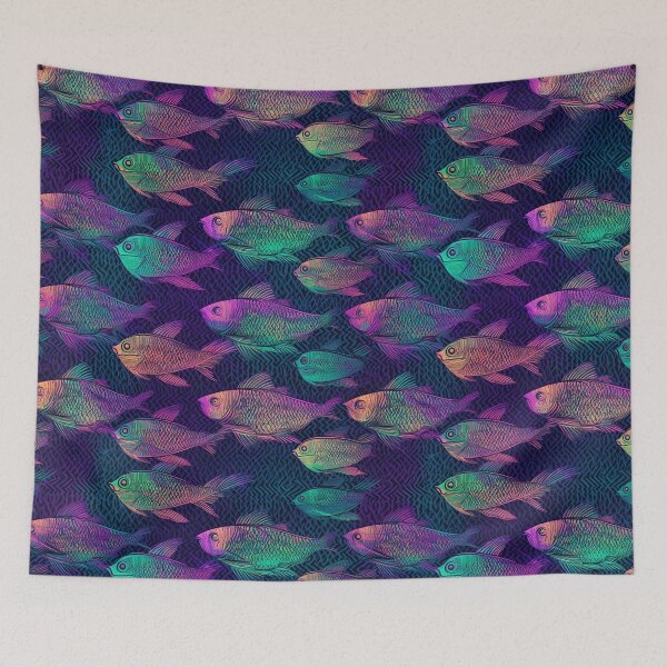 Item preview, Bright fish pattern designed and sold by Art by Lilia.