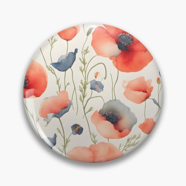 Item preview, Cheerful Watercolor Poppies Flowers Floral Patterns designed and sold by Wonder Of Light.