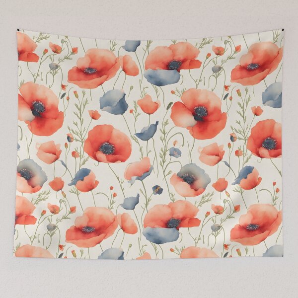 Item preview, Cheerful Watercolor Poppies Flowers Floral Patterns designed and sold by Wonder Of Light.