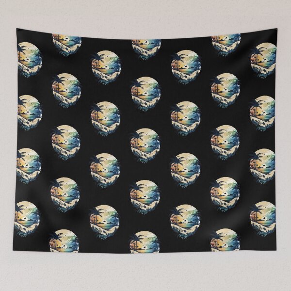 Item preview, Tropical beach with palm trees designed and sold by MagicWardrobe.