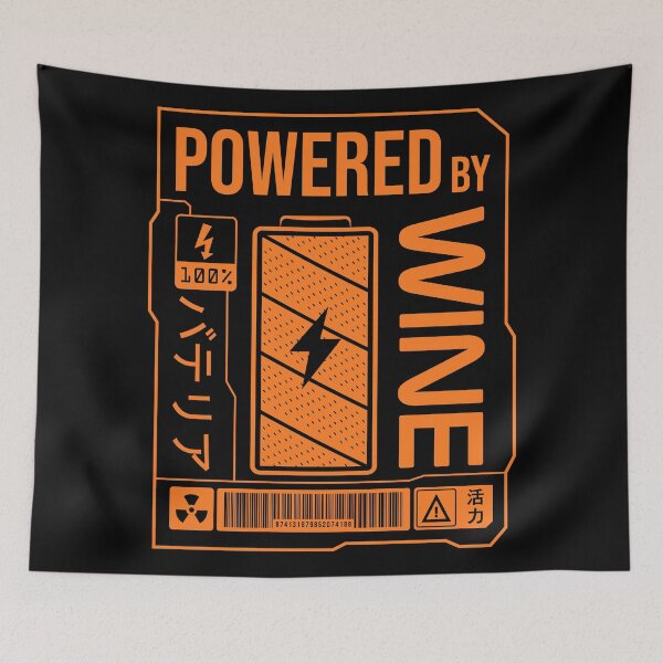 Item preview, Powered by Wine - Orange Label designed and sold by forgottenfuture.