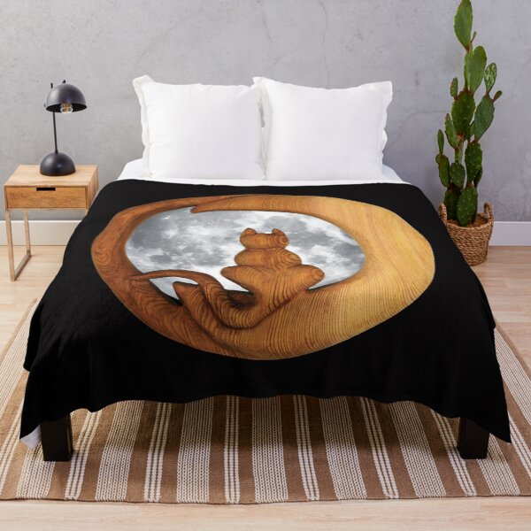 Item preview, Cat Moon carving over Bright Full Moon designed and sold by SignsOfSpirit.