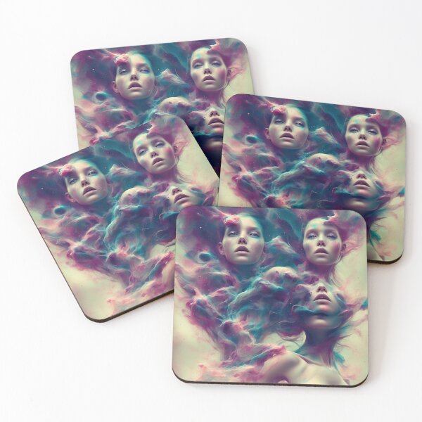 Item preview, Triptych Faces of Women in Deep Space designed and sold by ChromoAI.
