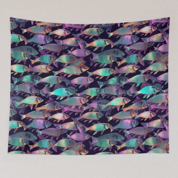 Item preview, Colored fish pattern designed and sold by Art by Lilia.
