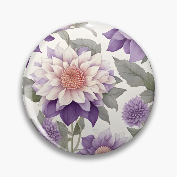Item preview, Cheerful Watercolor Purple Dahlias Flowers Floral Patterns designed and sold by Wonder Of Light.