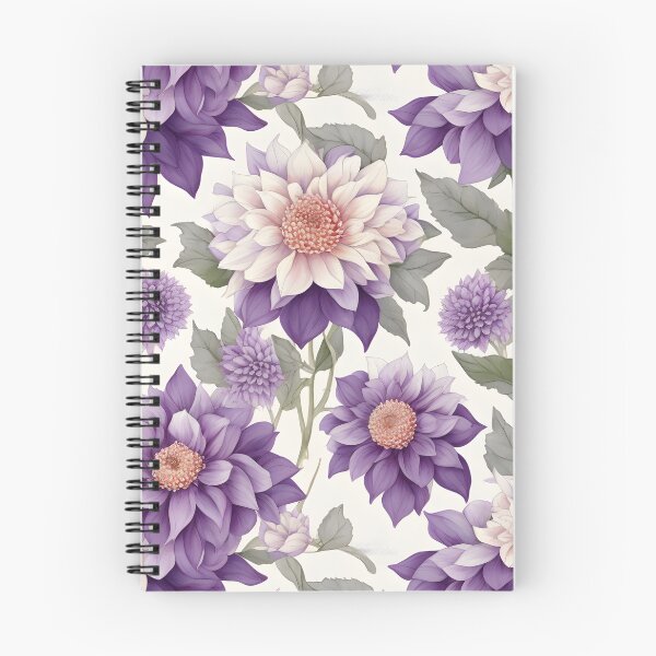 Item preview, Cheerful Watercolor Purple Dahlias Flowers Floral Patterns designed and sold by Wonder Of Light.