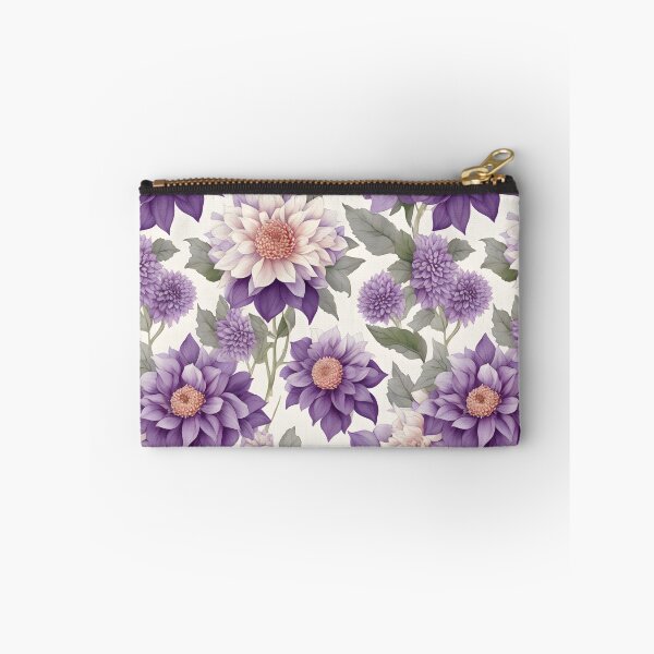 Item preview, Cheerful Watercolor Purple Dahlias Flowers Floral Patterns designed and sold by Wonder Of Light.