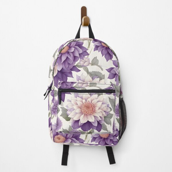 Item preview, Cheerful Watercolor Purple Dahlias Flowers Floral Patterns designed and sold by Wonder Of Light.