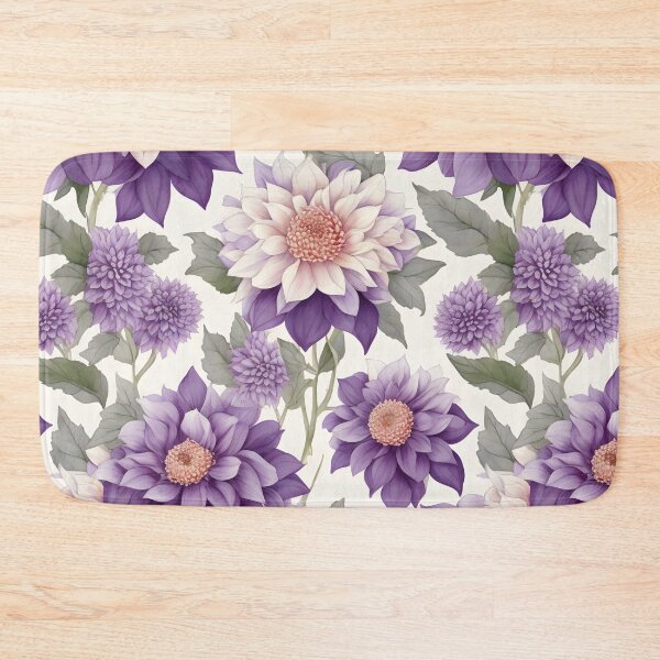Item preview, Cheerful Watercolor Purple Dahlias Flowers Floral Patterns designed and sold by Wonder Of Light.
