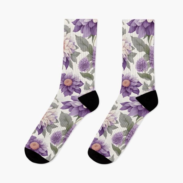 Item preview, Cheerful Watercolor Purple Dahlias Flowers Floral Patterns designed and sold by Wonder Of Light.