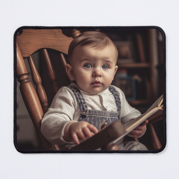 Item preview, Baby boy on rocking chair. designed and sold by TheBrainArt.