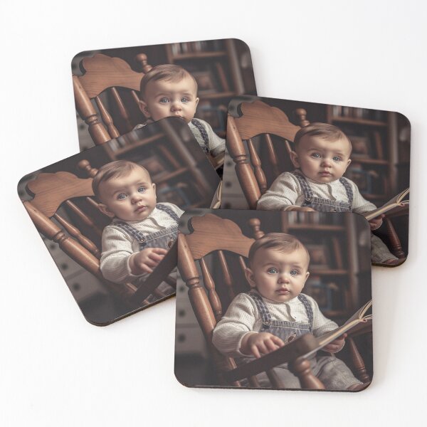 Item preview, Baby boy on rocking chair. designed and sold by TheBrainArt.