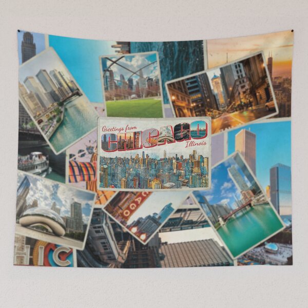 Item preview, Greetings from Chicago in Illinois Vintage style retro souvenir designed and sold by DeveloperProp0.