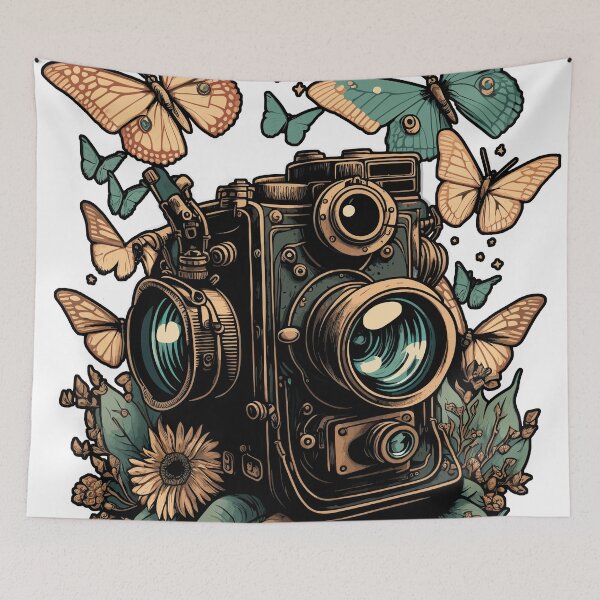 Item preview, Nature Photography with a Vintage Camera and Butterflies designed and sold by Max Simson.