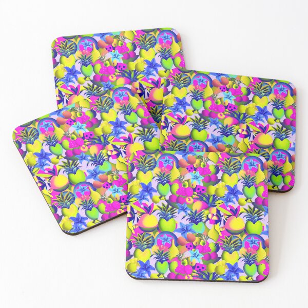 Item preview, Tropical cubist fruits summer pop color pattern designed and sold by Alessandro Remo Mazzoni Remotextiles.