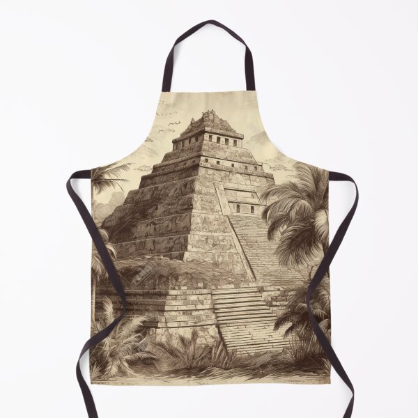 Item preview, Aztec Pyramid Temple, Illustration, Vintage Retro designed and sold by tonyram4219.