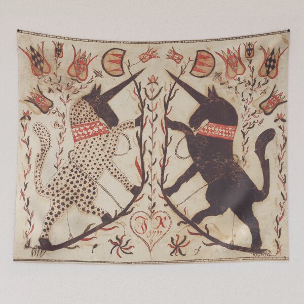 Item preview, Folk Art Fraktur Unicorns 1799 designed and sold by LayZCowgirl.
