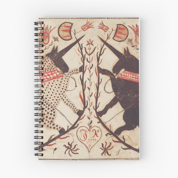 Item preview, Folk Art Fraktur Unicorns 1799 designed and sold by LayZCowgirl.