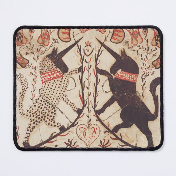 Item preview, Folk Art Fraktur Unicorns 1799 designed and sold by LayZCowgirl.