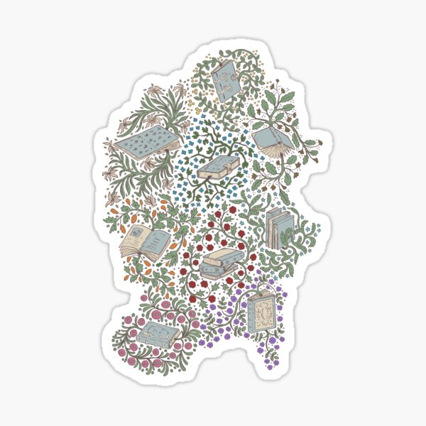 Books in flower Sticker