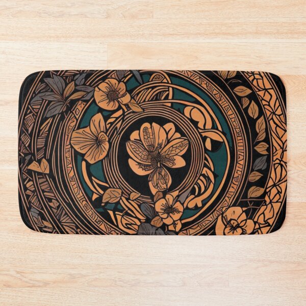 Item preview, Motivo africano, azul amarelo com flores designed and sold by GirlaineSQ.