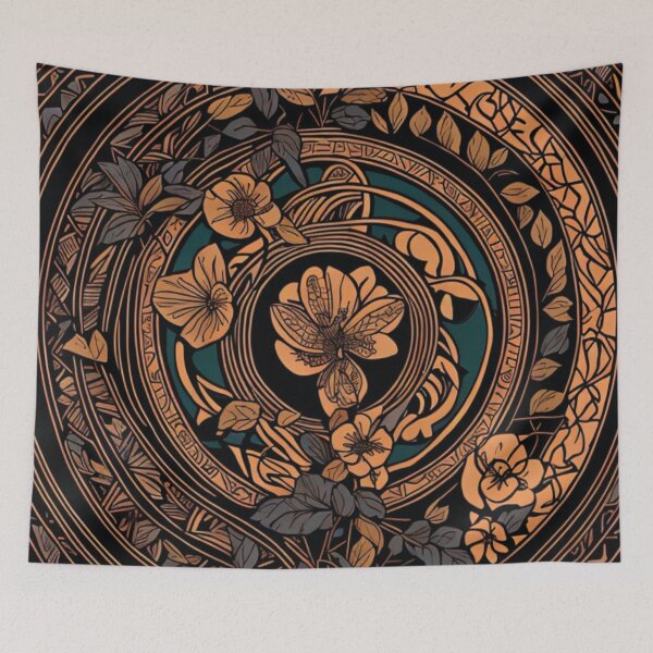 Item preview, Motivo africano, azul amarelo com flores designed and sold by GirlaineSQ.