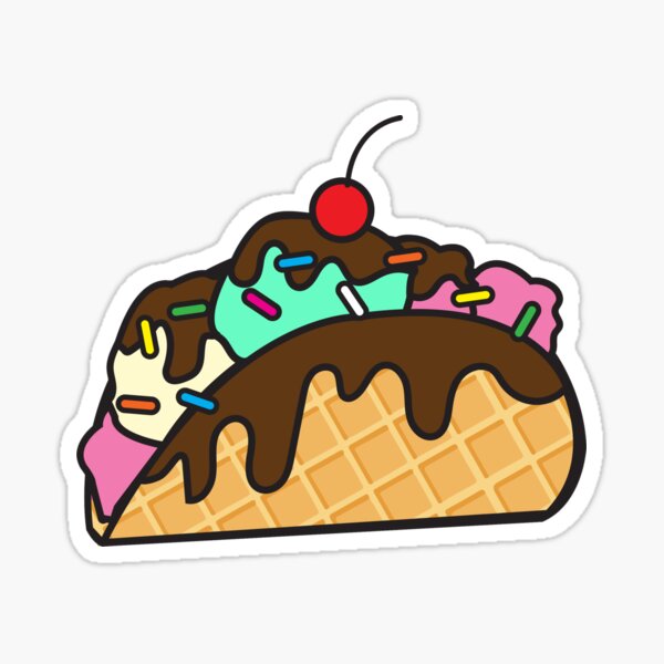 "Ice Cream Taco " Sticker by DaniKates Redbubble