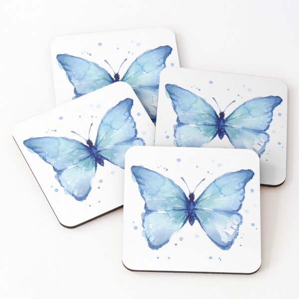Item preview, Blue Butterfly Watercolor Minimalistic designed and sold by Olga Shvartsur.