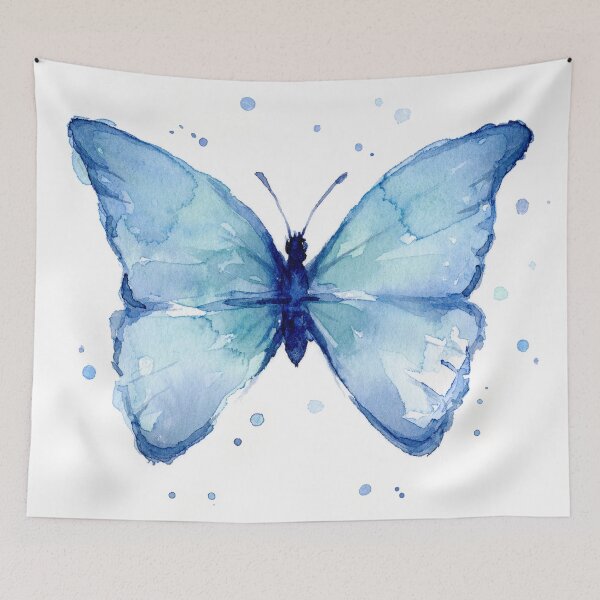 Item preview, Blue Butterfly Watercolor Minimalistic designed and sold by Olga Shvartsur.