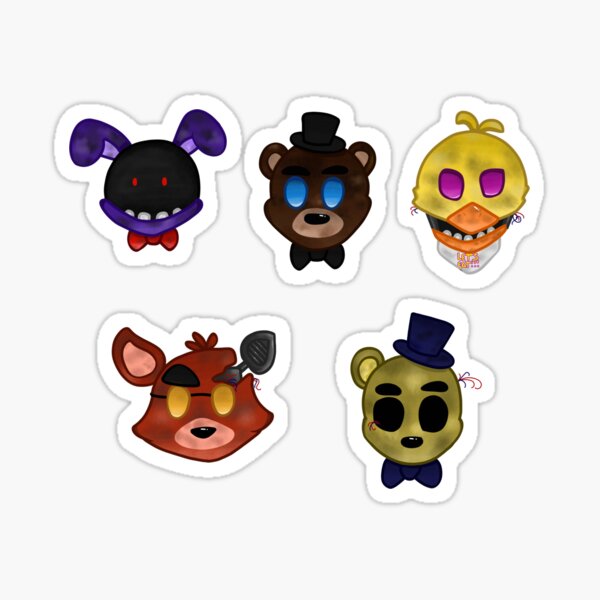 FNAF 2 Withered Animatronic Sticker Pack Sticker for Sale by RodaAnimation