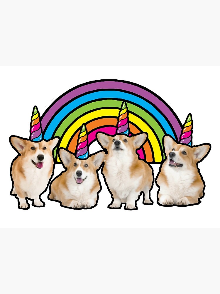 undercover corgi in unicorn