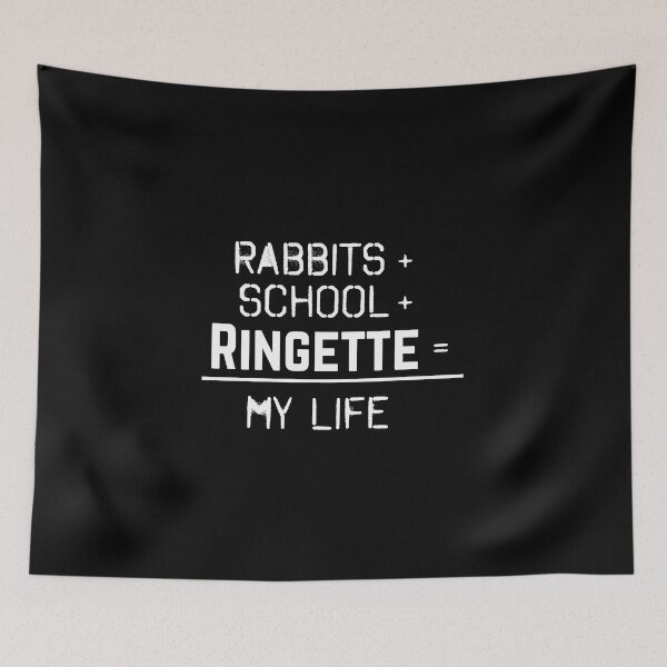 Item preview, Rabbits + school + Ringette  = my life (white) designed and sold by EmeraldeaArt.