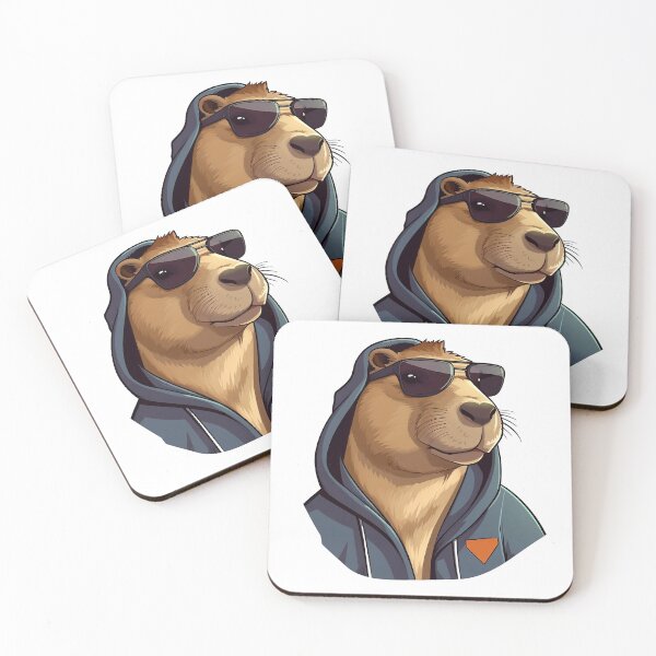 Item preview, capybara with glasses designed and sold by tilenV.