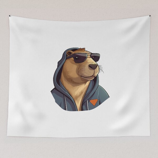 Item preview, capybara with glasses designed and sold by tilenV.
