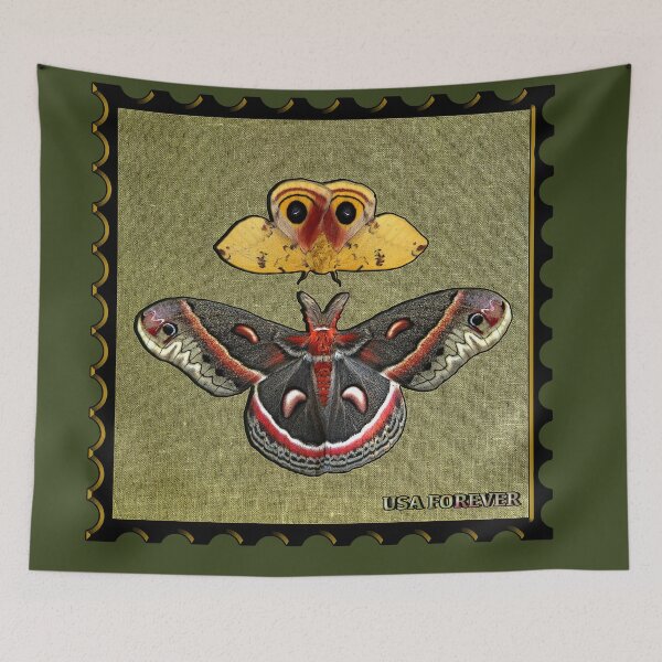 Item preview, Cecropia io moth Stamp designed and sold by UffdaGreg.