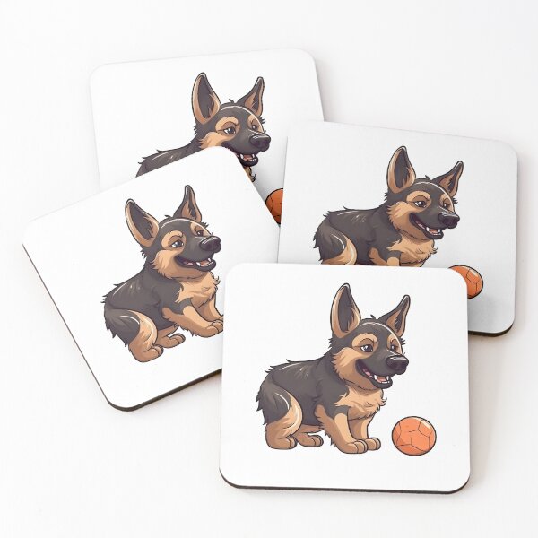 Item preview, a german shepherd dog playing with a ball designed and sold by BenjaminsPlace.