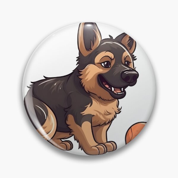 Item preview, a german shepherd dog playing with a ball designed and sold by BenjaminsPlace.