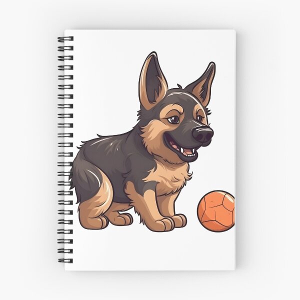 Item preview, a german shepherd dog playing with a ball designed and sold by BenjaminsPlace.