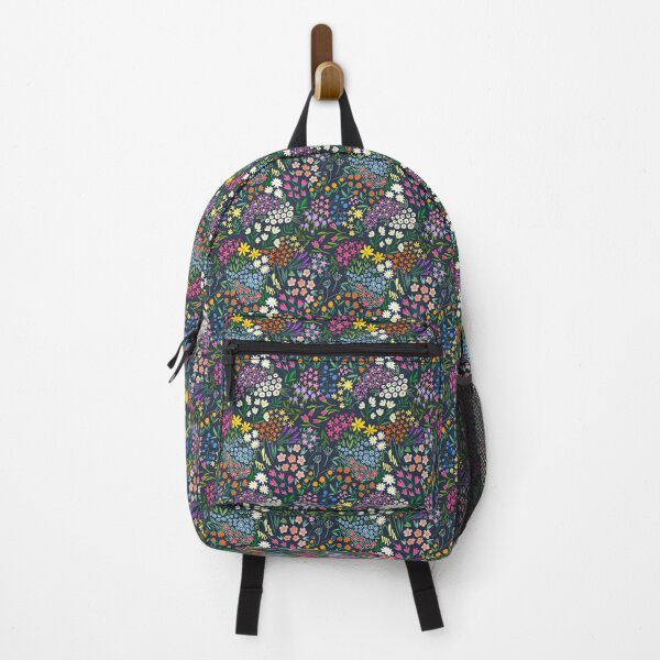 Item preview, Ditsy floral spring meadow on forest green designed and sold by Freewheeling.