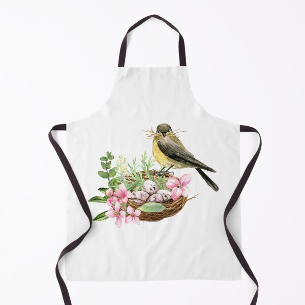 Item preview, Watercolor Bird on Bird Nest with Flowers designed and sold by silviaol.