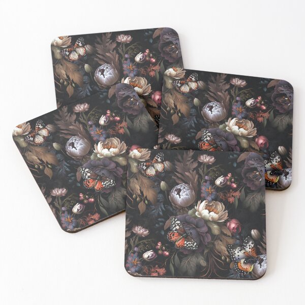 Item preview, pattern flowers and roses with butterflies with a black background designed and sold by hAITHAM1985.