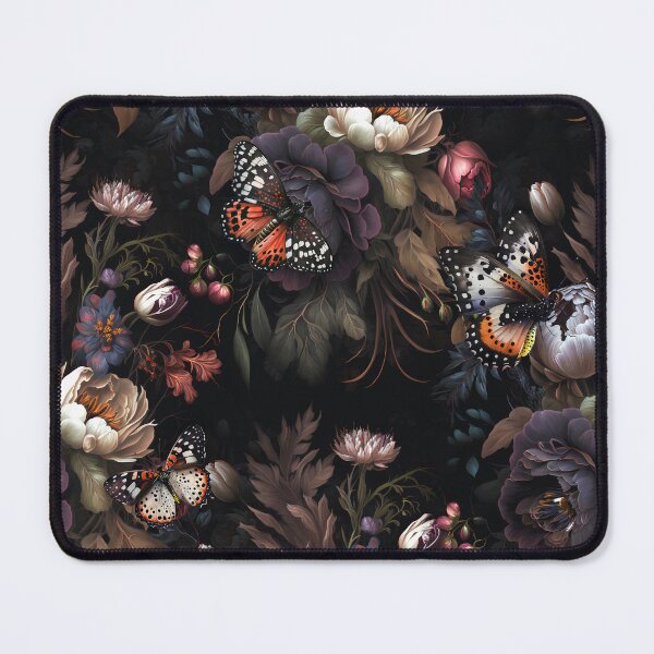 Item preview, pattern flowers and roses with butterflies with a black background designed and sold by hAITHAM1985.